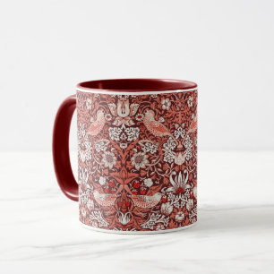 Caneca William Morris Morango Ladrão Terracota Pássaro