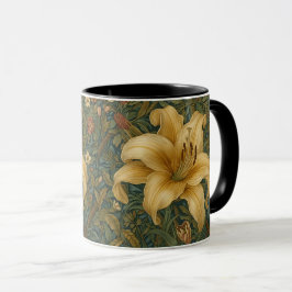 Caneca William Morris Ouro Lily Vintage Pré-Raphaelite