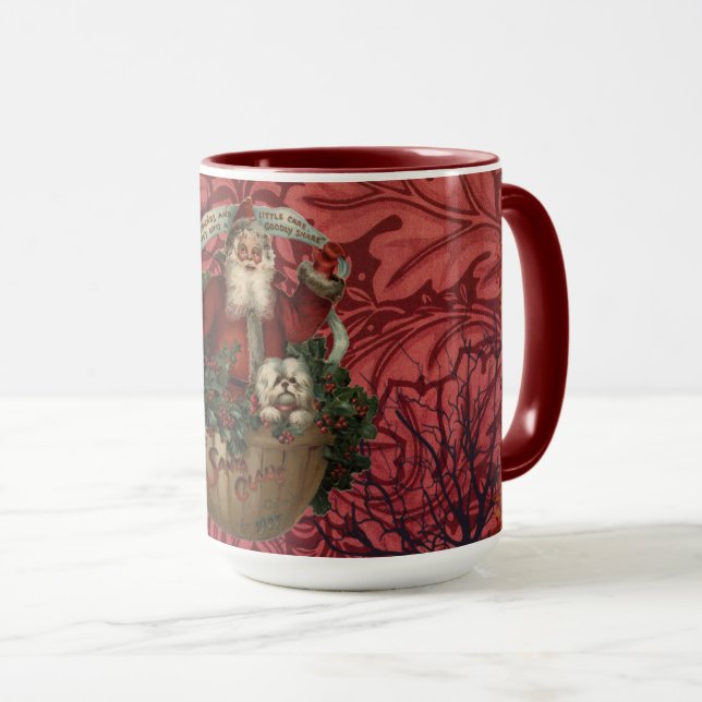 Caneca William * Morris Santa Claus Burgundy Tea (Frente Esquerda)