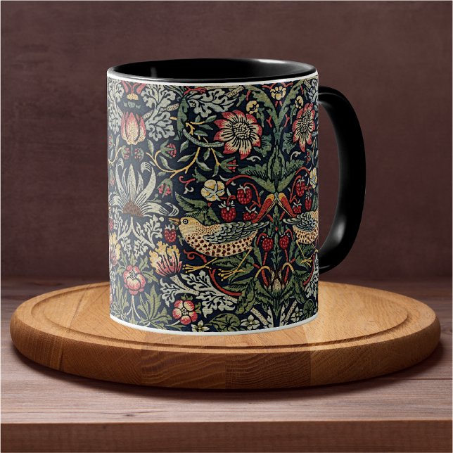 Caneca William Morris Strawberry Thief Patterno Têxtil (Criador carregado)