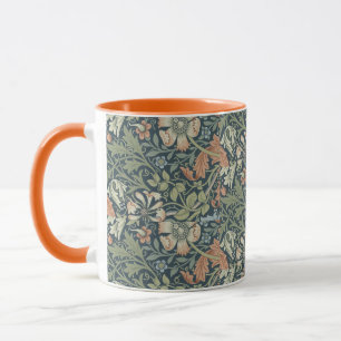 Caneca William Morris Vintage Compton Verde Rosa Floral