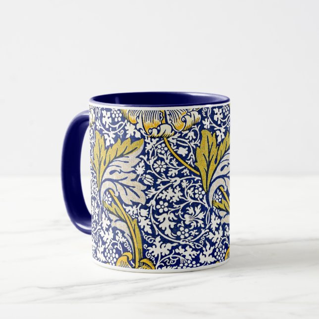 Caneca William Morris vintage padrão floral (Frente Esquerda)