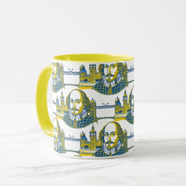 Caneca William Shakespeare - Imagem de Londres (Frente Esquerda)
