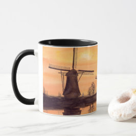Caneca Windmills Sunset - Impressão a Aquarela