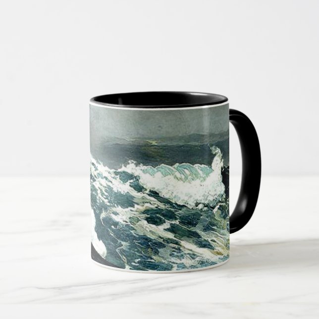 Caneca Winslow Homer - Noreaster, famosa pintura, (Frente Esquerda)