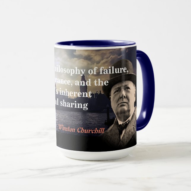 Caneca Winston Churchill Cita O Socialismo (Frente Esquerda)