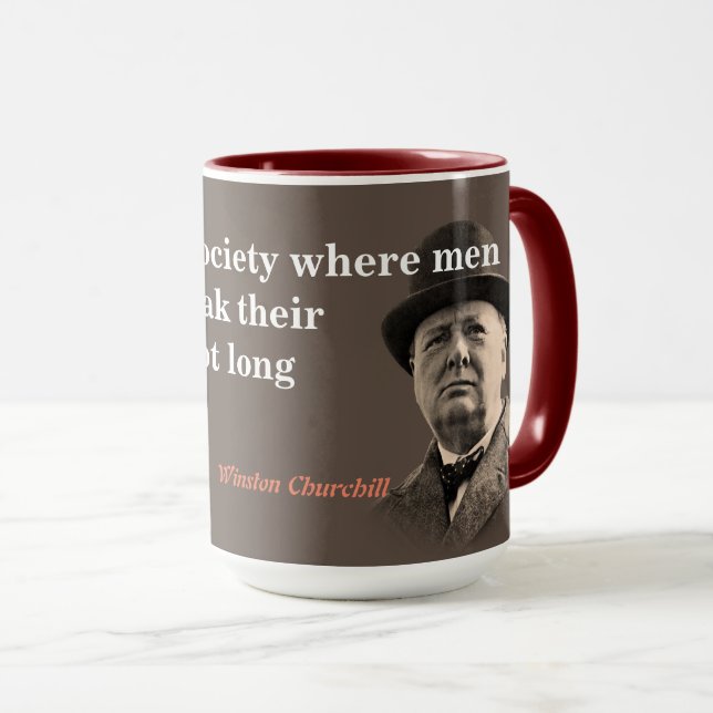 Caneca Winston Churchill Cita Sobre A Liberdade De Expres (Frente Esquerda)