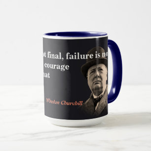 Caneca Winston Churchill Cotação Sobre Coragem