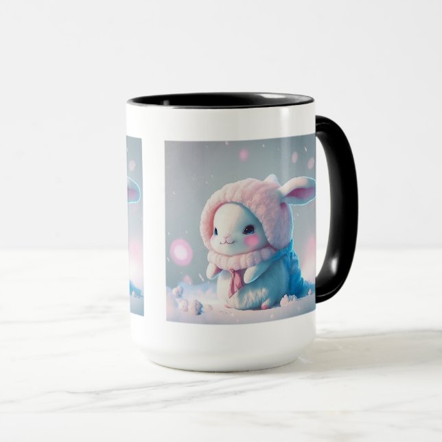 Caneca Winter Bunny Combo Mug, 15 oz (Frente Esquerda)