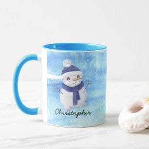 Caneca Winter Snowman com Personalize Name Christmas
