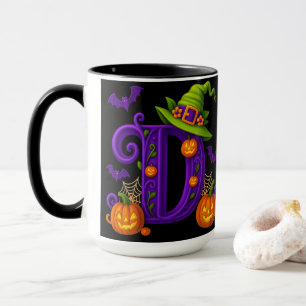Caneca Witchy Halloween Inicial "D" Mug