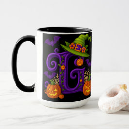 Caneca Witchy Halloween Inicial "G" Mug