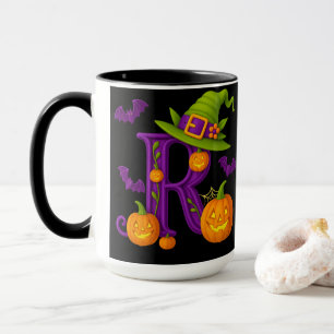 Caneca Witchy Halloween Inicial "R" Mug