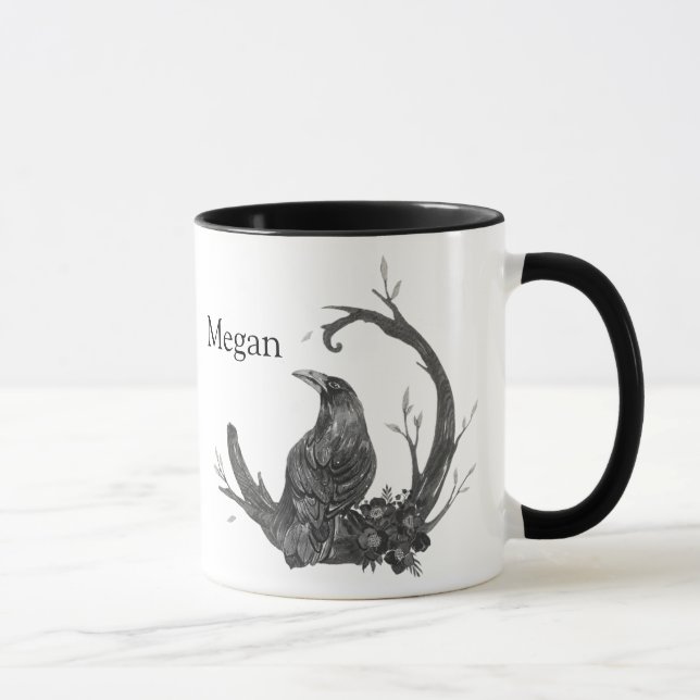 Caneca Witchy Wicca Pagan Crow Raven (Direita)
