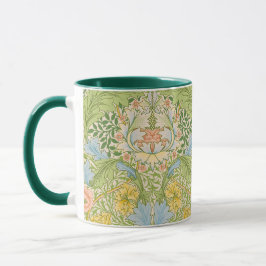 Caneca Wm Morris Myrtle Floral Arte Novo Pastel