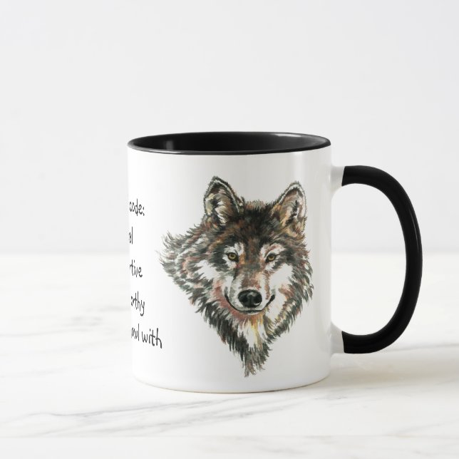 Caneca Wolf Code Cote, Wolves Animal (Direita)