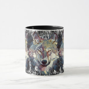 Caneca Wolf Coffee Mug - Wolf Polygon Retro