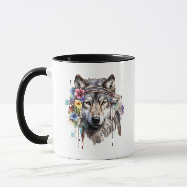 Caneca Wolf Mug original da América tribal (Esquerda)
