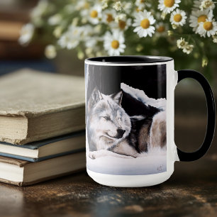Caneca Wolf Winter Castle Fantasy