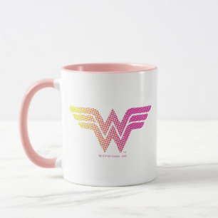 Caneca Wonder Woman Yellow-Pink Halftone Gradient Logo
