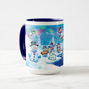 Caneca Wonderland pessoas de neve Nome personalizado da c