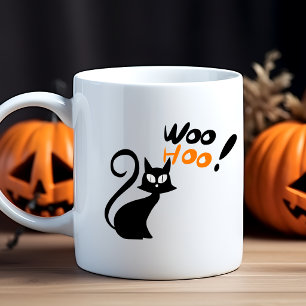 Caneca Woo Hoo! Gato Preto Halloween