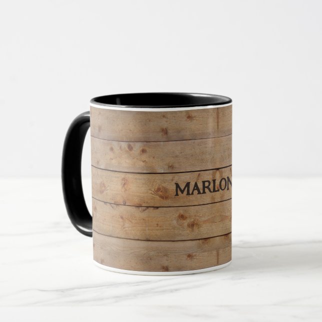 Caneca "Wooden" Mug sem o seu nome ou outro texto (Frente Esquerda)
