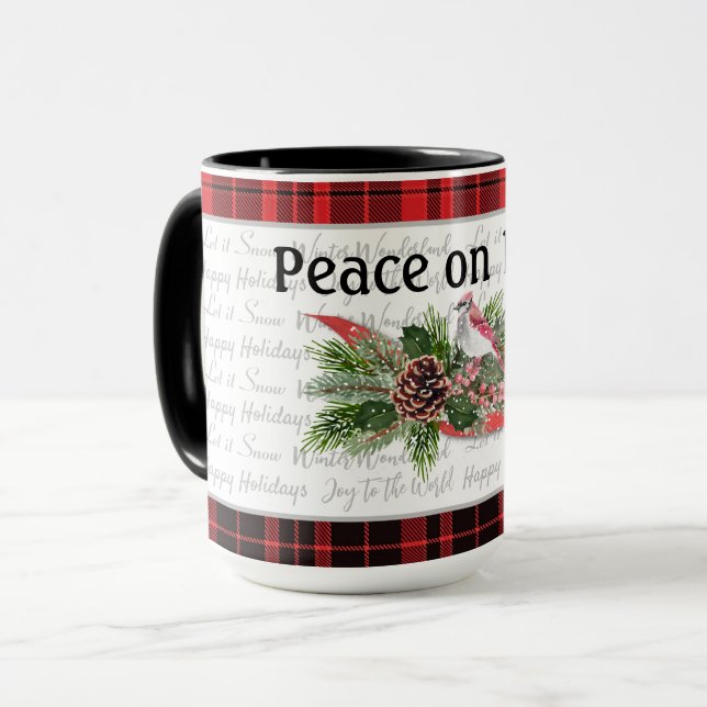 Caneca Woodland Christmas | Cardeal Vermelho (Frente Esquerda)