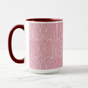 Caneca Woodland deixa o coelho rosa William Morris Patter