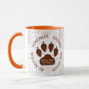 Caneca Woods Art e Paw de Cachorro em Nome Personalizado