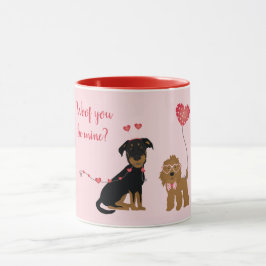 Caneca Woof You Be Mine Namorados Dogs