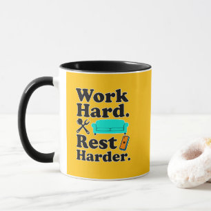 Caneca Work Hard Rest Harder Funny Lifestyle Shirt