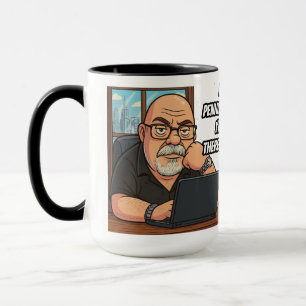 Caneca Working Writer 15OZ Projetada por Phil Elmo
