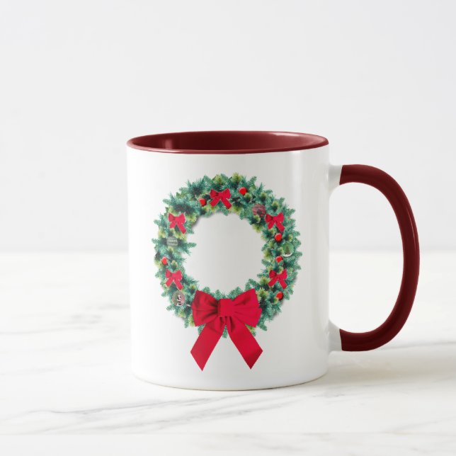 Caneca Wreath de Natal Mug (Direita)