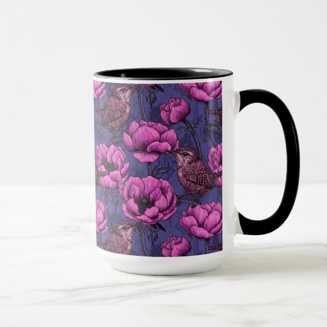 Caneca Wrens no jardim de anêmonas (Direita)