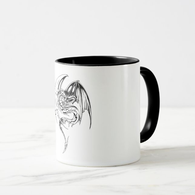 Caneca Wyvern Dragon São Criaturas Míticas Fantásticas (Frente Esquerda)