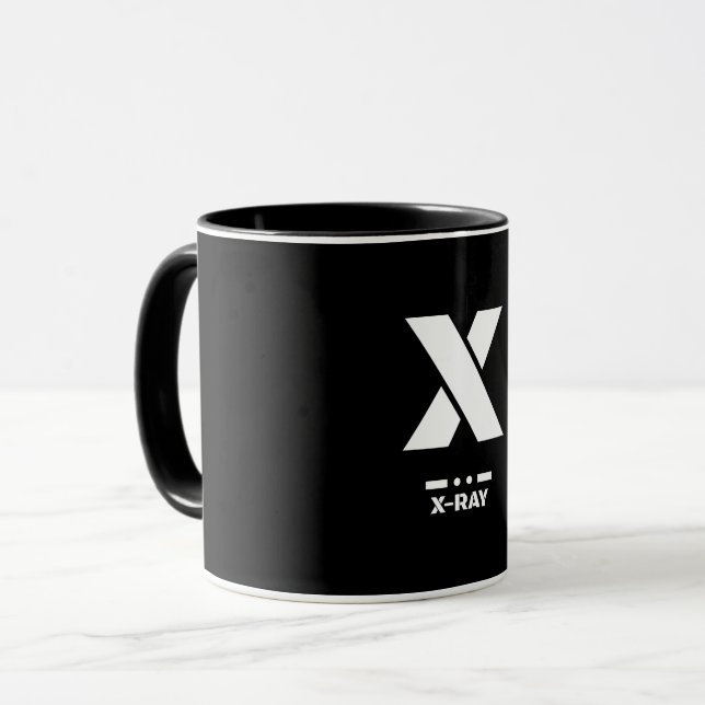 Caneca X(raio-X) Código alfabético fonético da OTAN & Mor (Frente Esquerda)
