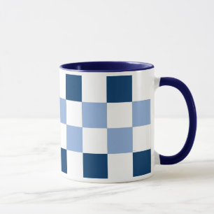 Caneca Xadrez azul e branco Mug