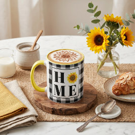 Caneca xadrez búfalo girassol "Casa"  