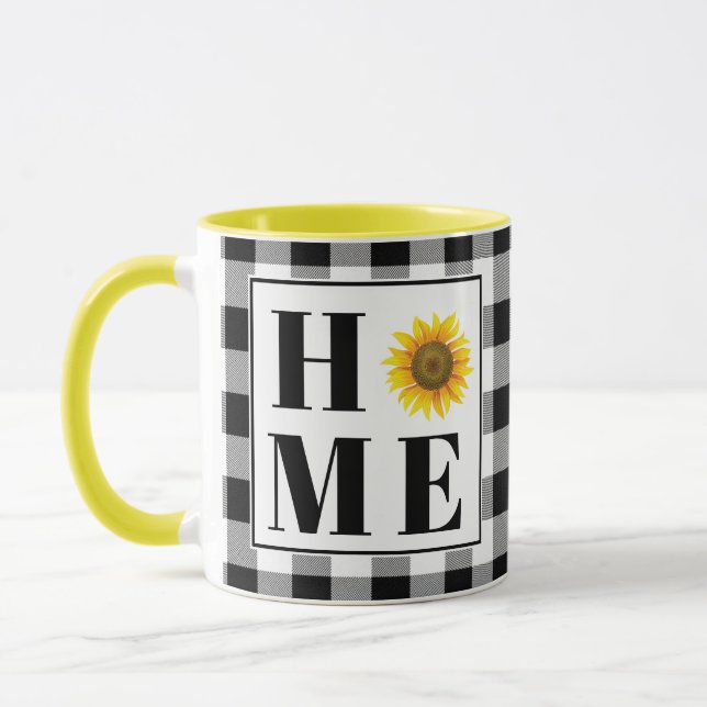 Caneca Xadrez de búfalo girassol "Lar" (Esquerda)
