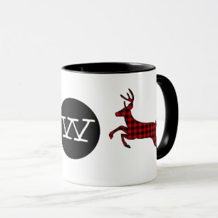 Caneca Xadrez De Buffalo, Veado Monograma