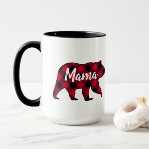 Caneca Xadrez de Buffalo Vermelho da mamãe russa