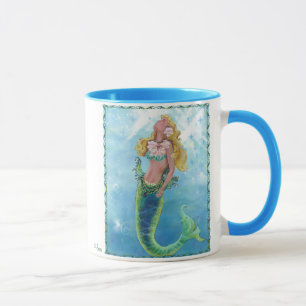 Caneca Xadrez de Café Sereia do Oceano Místico