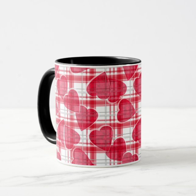 Caneca Xadrez de coração (Frente Esquerda)