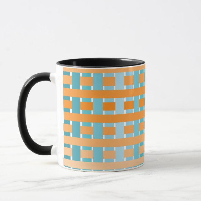 Caneca Xadrez de gradiente laranja (Esquerda)