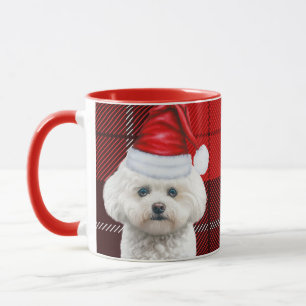 Caneca Xadrez de Natal Coton de Tulear Red Holiday