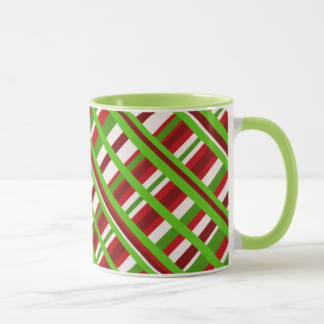 Caneca Xadrez de Natal Diagonal (Direita)