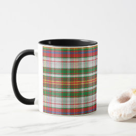 Caneca Xadrez de Tartan multicores verificada na Escócia
