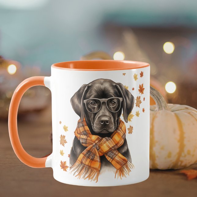 Caneca Xadrez dos Óculos de Retriever do Labrador Negro Q (Criador carregado)