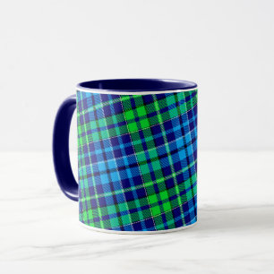 Caneca Xadrez Escocês Azul e Verde Azul Marinho